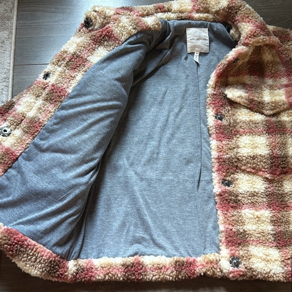 NWT Anthropologie Avec Les Filles Teddy Shearling Trucker Jacket - Picture 7 of 7